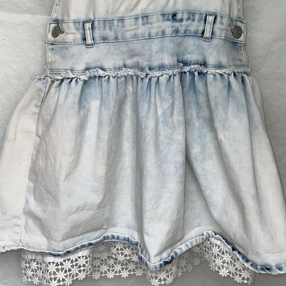 Jordache girl’s youth overalls bib denim jean skirt size Lg - Picture 2 of 7